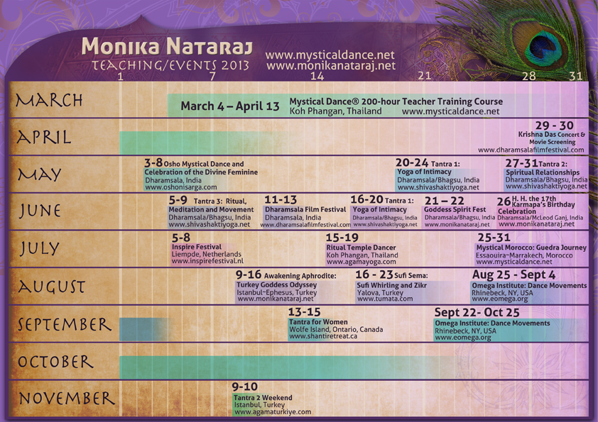 2013 Schedule Monika Nataraj